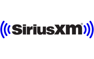 SiriusXM Logo - black text, blue sound waves